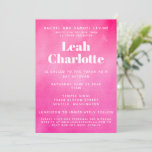 Modern Pink Watercolor Trendy Budget Bat Mitzvah Invitation<br><div class="desc">Personalized Modern Pink Watercolor Trendy Chic Bat Mitzvah Invitation with RSVP and website details on main card</div>