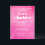 Modern Pink Watercolor Trendy Budget Bat Mitzvah Invitation<br><div class="desc">Personalized Modern Pink Watercolor Trendy Chic Bat Mitzvah Invitation with RSVP and website details on main card</div>