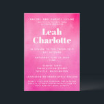 Modern Pink Watercolor Trendy Budget Bat Mitzvah Invitation<br><div class="desc">Personalized Modern Pink Watercolor Trendy Chic Bat Mitzvah Invitation with RSVP and website details on main card</div>