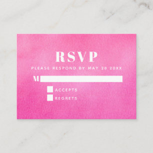 Modern Pink Watercolor Trendy Chic RSVP Enclosure Card