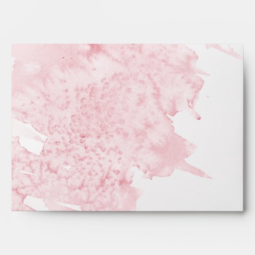 Modern Pink Watercolor Wash Simple Minimalist Art Envelope
