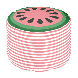 Modern Pink Watermelon Fruit Pouf