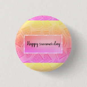 Modern Pink Watermelon, Summer Button