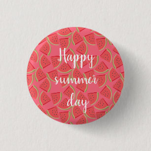 Modern Pink Watermelon, Summer Button