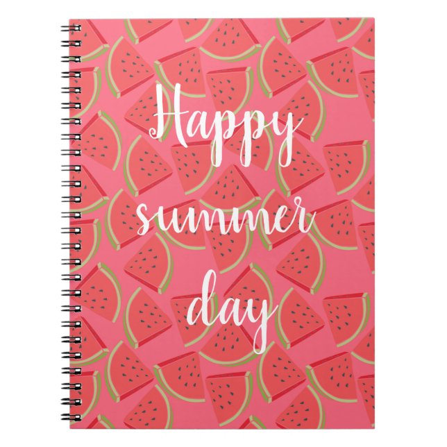 Modern Pink Watermelon, Summer Notebook (Front)