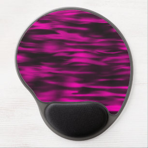 Modern Pink Waves Abstract Gel Mouse Pad