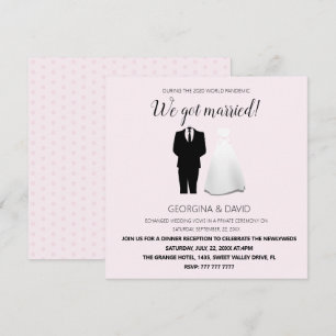 Modern Pink We Got Married! Wedding Announcement