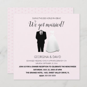 Modern Pink We Got Married! Wedding Announcement