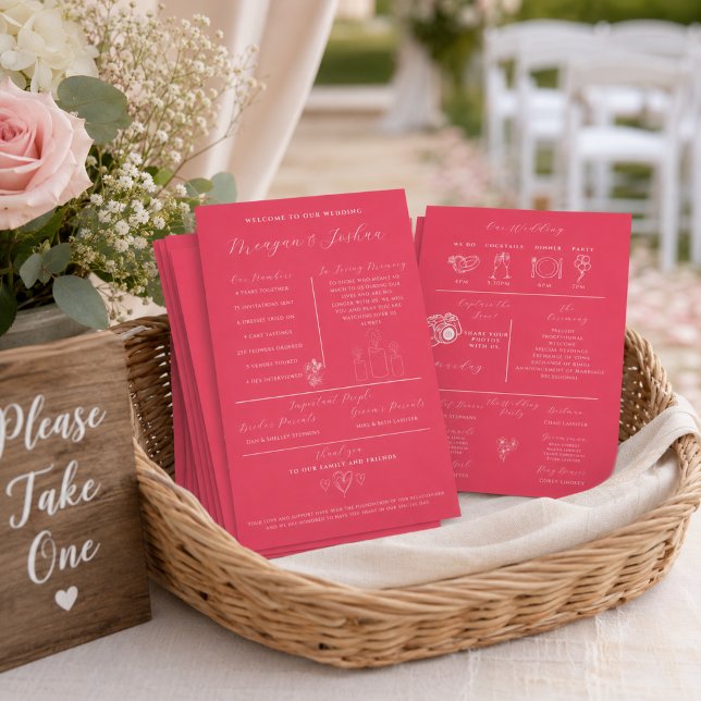 Modern Pink Wedding Infographic Program (Creator Uploaded)