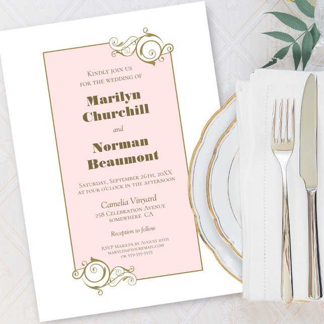 Modern Pink Wedding Invitation (Creator Uploaded)