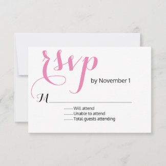 Modern Pink Wedding RSVP Card