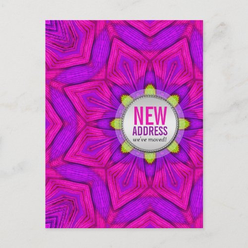 Modern Pink Weve Moved New Address Postcard