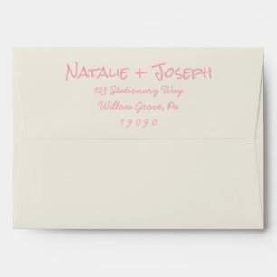 Modern Pink Whimsical Fun Patel Spring Wedding Envelope