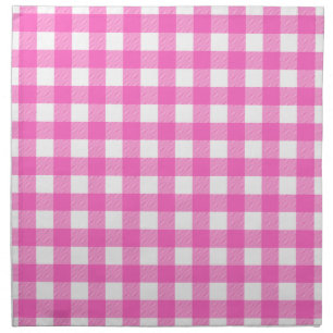 Modern Pink White Buffalo Checks Pattern Cloth Napkin