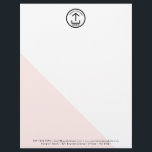 Modern Pink White Business Logo Letterhead<br><div class="desc">A classy modern blush pink and white business logo design with your business details. Perfect for small and large corporate businesses. Professional and clean design.</div>