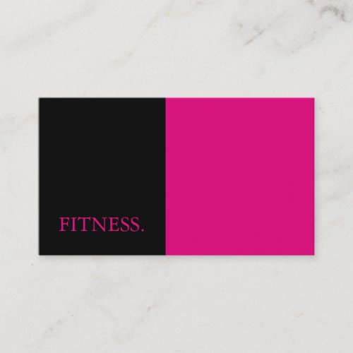 Modern Pink  White Fitness Business Card