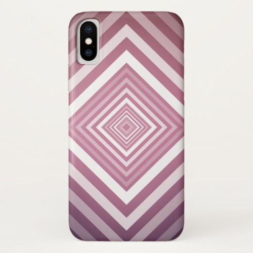 Modern Pink  White Gradation Squares iPhone X Case