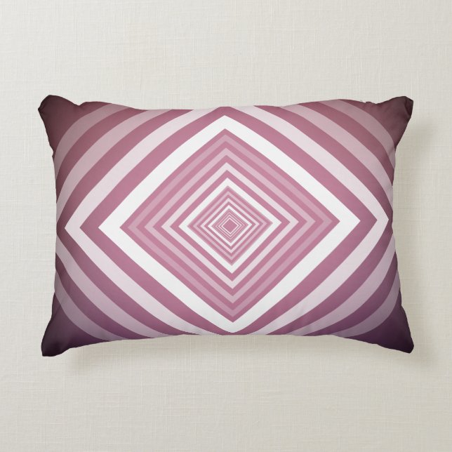 Modern Pink & White Gradation Squares Decorative Pillow (Front)