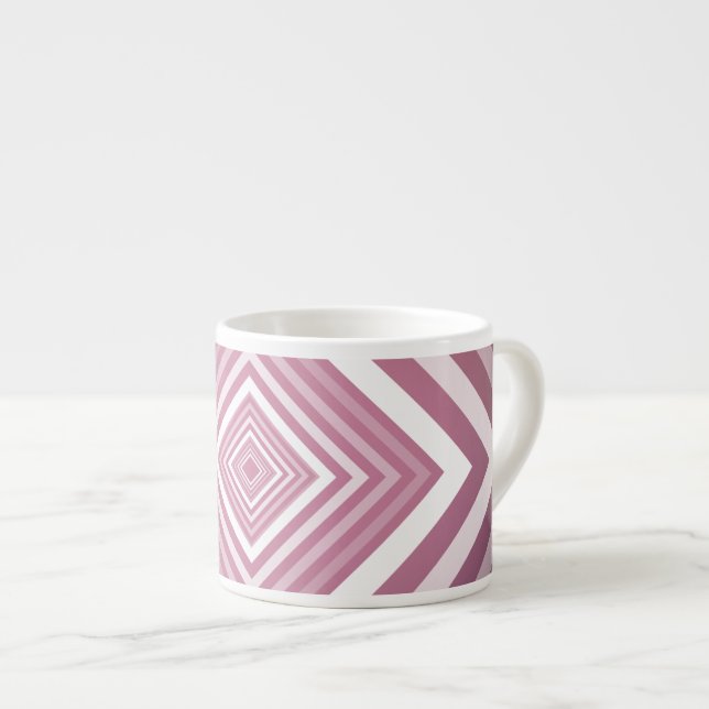 Modern Pink & White Gradation Squares Espresso Cup (Front Right)