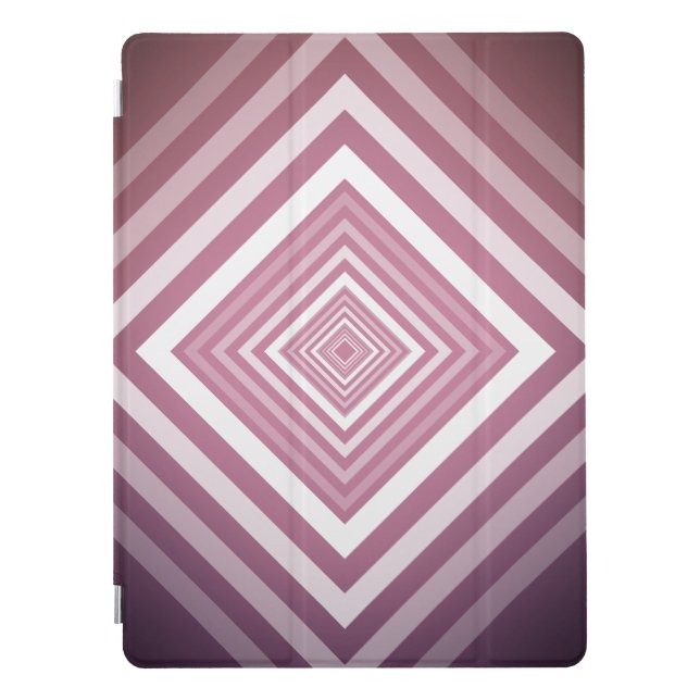 Modern Pink & White Gradation Squares iPad Pro Cover (Front)