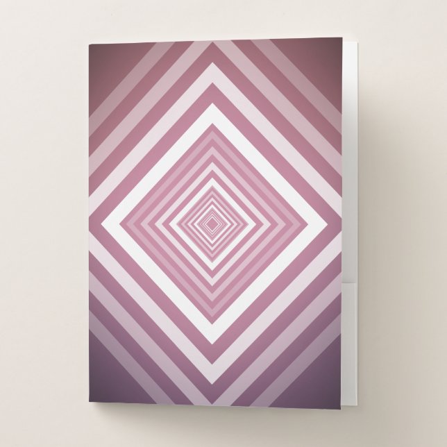 Modern Pink & White Gradation Squares Pocket Folder (Front)