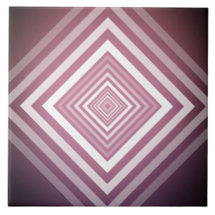 Modern Pink & White Gradation Squares Tile