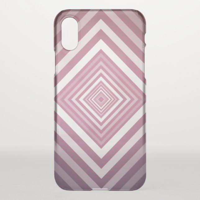 Modern Pink & White Gradation Squares Uncommon iPhone Case (Back)