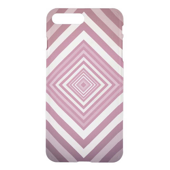 Modern Pink & White Gradation Squares Uncommon iPhone Case (Back)