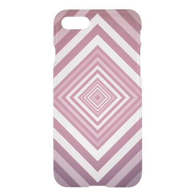 Modern Pink & White Gradation Squares Uncommon iPhone Case (Back)