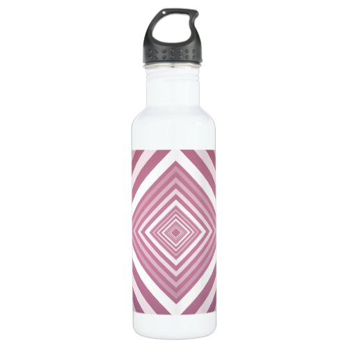 Modern Pink  White Gradation Squares Water Bottle