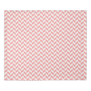 Modern Pink & White Herringbone Seamless Pattern Duvet Cover
