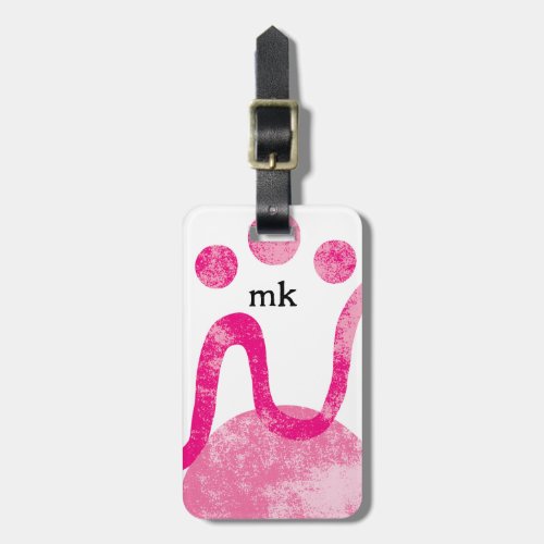 Modern Pink White  Luggage Tag