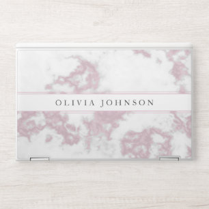 Modern Pink White Marble Pattern HP Laptop Skin