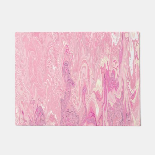 Modern pink White Marbling Paint Abstract Design Doormat