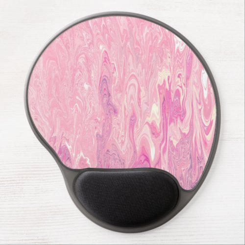 Modern pink White Marbling Paint Abstract Design Gel Mouse Pad