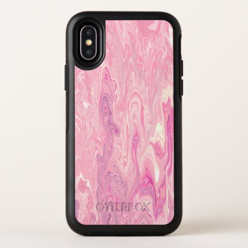 Modern pink White Marbling Paint Abstract Design OtterBox Symmetry iPhone X Case