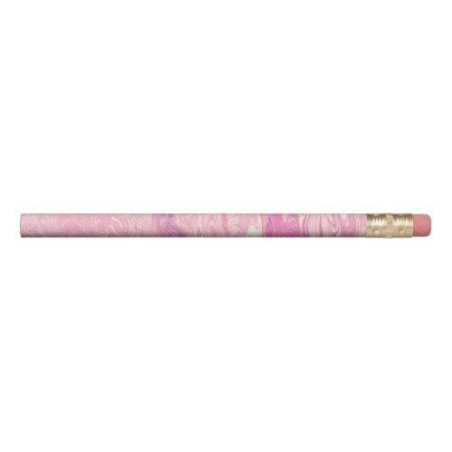 Modern pink White Marbling Paint Abstract Design Pencil