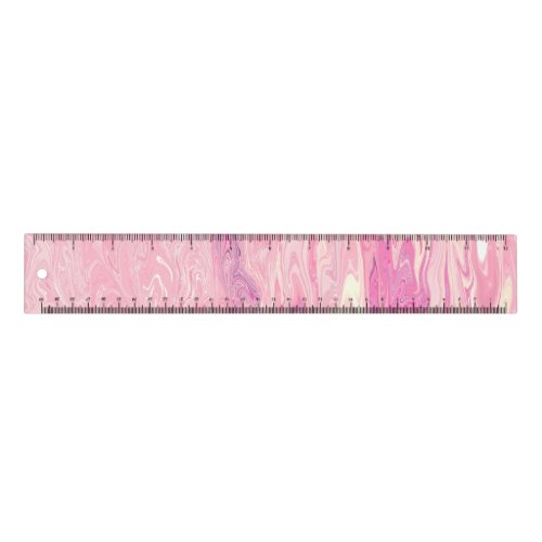 Modern pink White Marbling Paint Abstract Design Ruler