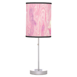 Modern pink White Marbling Paint Abstract Design Table Lamp