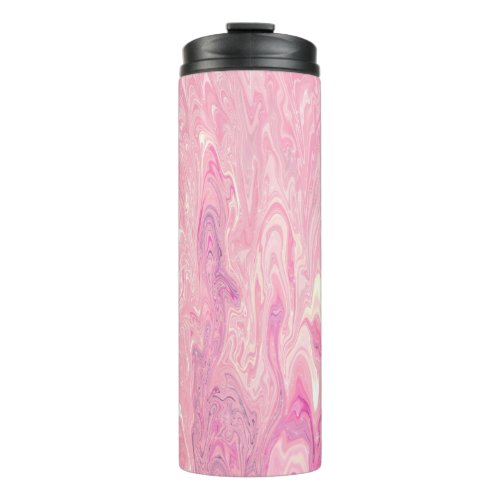 Modern pink White Marbling Paint Abstract Design Thermal Tumbler