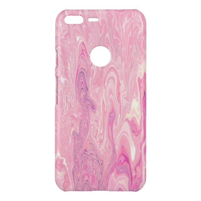 Modern pink White Marbling Paint Abstract Design Uncommon Google Pixel XL Case (Back)