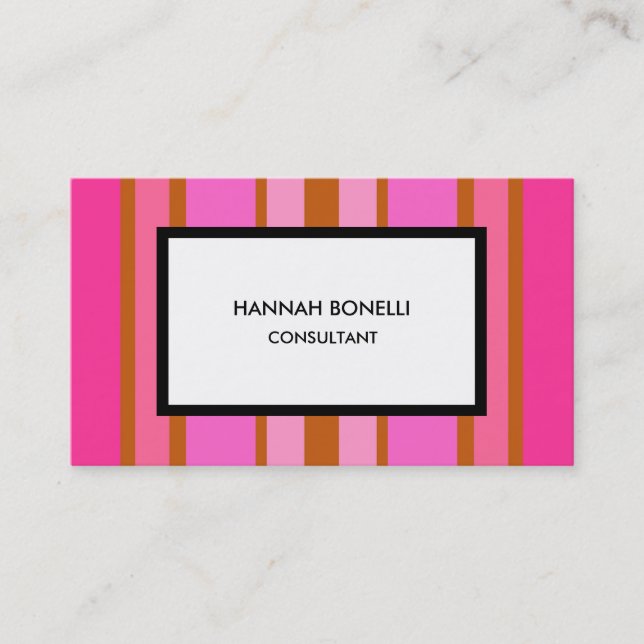 Modern Pink White Minimalist Feminine Professional Business Card (Front)