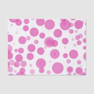Modern Pink & White Polka Dot Bubbles Party Tissue Paper
