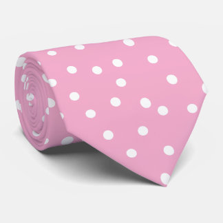modern Pink White Polka Dots Groom Gift   Neck Tie