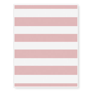 Modern Pink White Stripes Pattern Temporary Tattoos