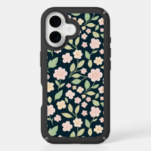 Modern Pink Wildflowers Pattern iPhone 16 Case