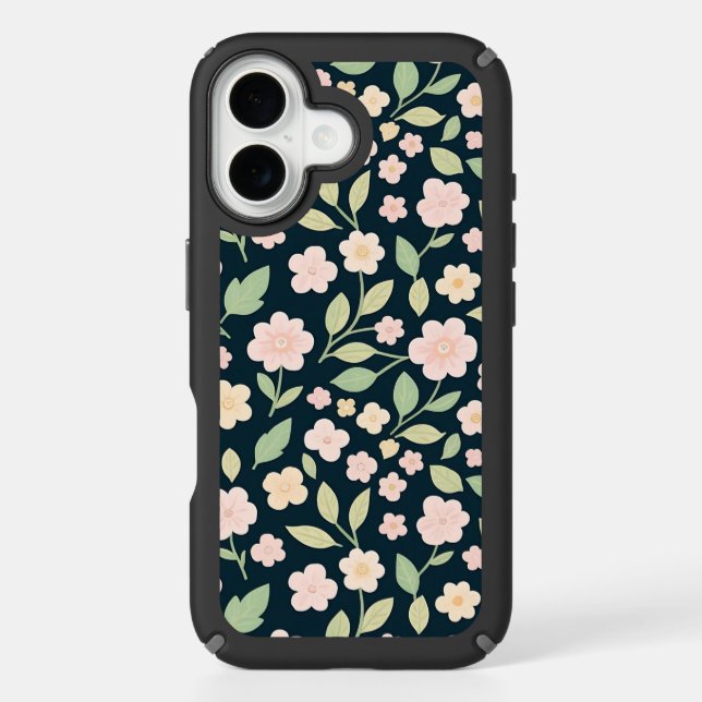 Modern Pink Wildflowers Pattern Speck iPhone Case (Front)