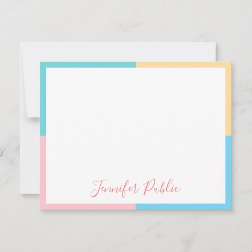 Modern Pink Yellow Blue Green Script Template