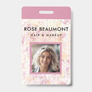 Modern Pink Yellow Watercolor Badge