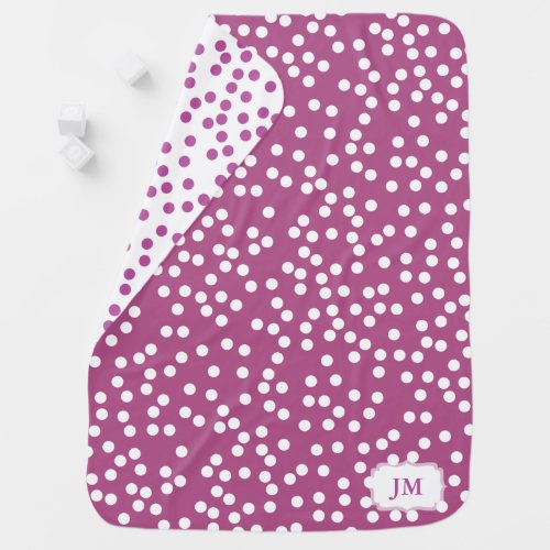 Modern Pinky Purple  Magenta Polka Dot Pattern Swaddle Blanket